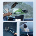 AstroAI Windshield Cleaner Tool, Car Interior Detailing Cleaning Kit with Extendable Handle and 4 Upgraded High-Density Reusable Microfiber Pads, Auto Glass Wiper Brush Kit for Cars, Gray, 15.9in-21in