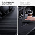 YONZEE 2-in-1 Car Steering Wheel Desk Tray & Car Seat Gap Filler Organizer – Foldable Carbon Fiber Look Table for Laptop, Eating Food, Writing – Multipurpose Travel Car Accessories