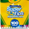 Crayola Super Tips Marker Set (100ct), Fine Point Washable Markers, Drawing Markers for Kids & Adults, Create Thick & Thin Lines, Art Supplies, Ages 3+