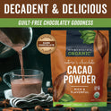 Organic Cacao Powder, Unsweetened, 1 lb (454 g) – Rich Dark Chocolate Flavor, Perfect for Baking, Smoothies & Hot Chocolate – Vegan, Keto, Paleo, Non-GMO & Gluten-Free Cocoa Powder