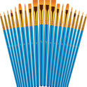 Paint Brushes Set for Acrylic Painting, 20 Pcs Oil Watercolor Acrylic Paint Brush, Artist Paintbrushes for Body Face Rock Canvas, Kids Adult Drawing Arts Crafts Supplies, Blue
