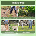 Weed Puller Tool with Long Handle - 60" Manual Weeder Remover Tool, 2 in 1 Hand Weed Rake and Garden Hoe for Gardening, Heavy Duty Uprooting Weeding Pull for Yard, Lawn, Patio and Garden
