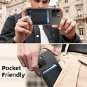 for MagSafe Wallet, Stronger Magnetic Wallet for iPhone 17/16/15/14/13/12 Series, 7 Cards Holder, Magnetic Phone Wallets, Vegan Leather Minimalist Slim RFID for iPhone Wallets, 1 Slot, Black & Black