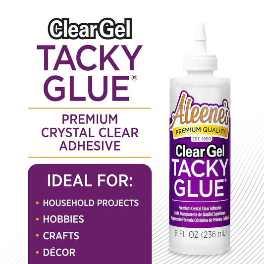 Aleene's Clear Gel Tacky Glue for Crafts, Nontoxic, Applies and Dries Clear, 8 fl oz