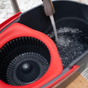 O-Cedar EasyWring Microfiber Spin Mop, Bucket Floor Cleaning System, Red, Gray, Standard