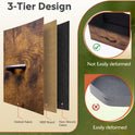 WLIVE Fabric Dresser for Bedroom, 5-Drawer Tall Dressers, Storage Organizer with Fabric Bins, Wood Top, Sturdy Steel Frame, Chest of Drawers for Closet, Hallway, Rustic Brown Wood Grain Print