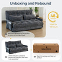 MAXYOYO Adjustable Floor Sofa Couch with 2 Pillows, Multi-Functional Bean Bag Bed, 5-Position Foldable Lazy Sofa Sleeper Bed with Armrest, Versatile Floor Seating for Reading, Dark Grey, Double