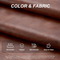 Hobestluk Giant Bean Bag Chair Lazy Floor Sofa, Memory Foam Fireside Sofa for Adults, Big Beanbag Faux Leather Armless Chair for Living Room Bedroom Dorm Office (Brown, Single)