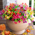 Artificial Flowers for Outdoor Indoor Garden Home Decoration, Faux Flower Daisy with Eucalyptus Leaves Fake Plants Greenery Boxwood Porch Patio, 12 Bundles (Mix Pink Red Purple Yellow) - Cart Shape