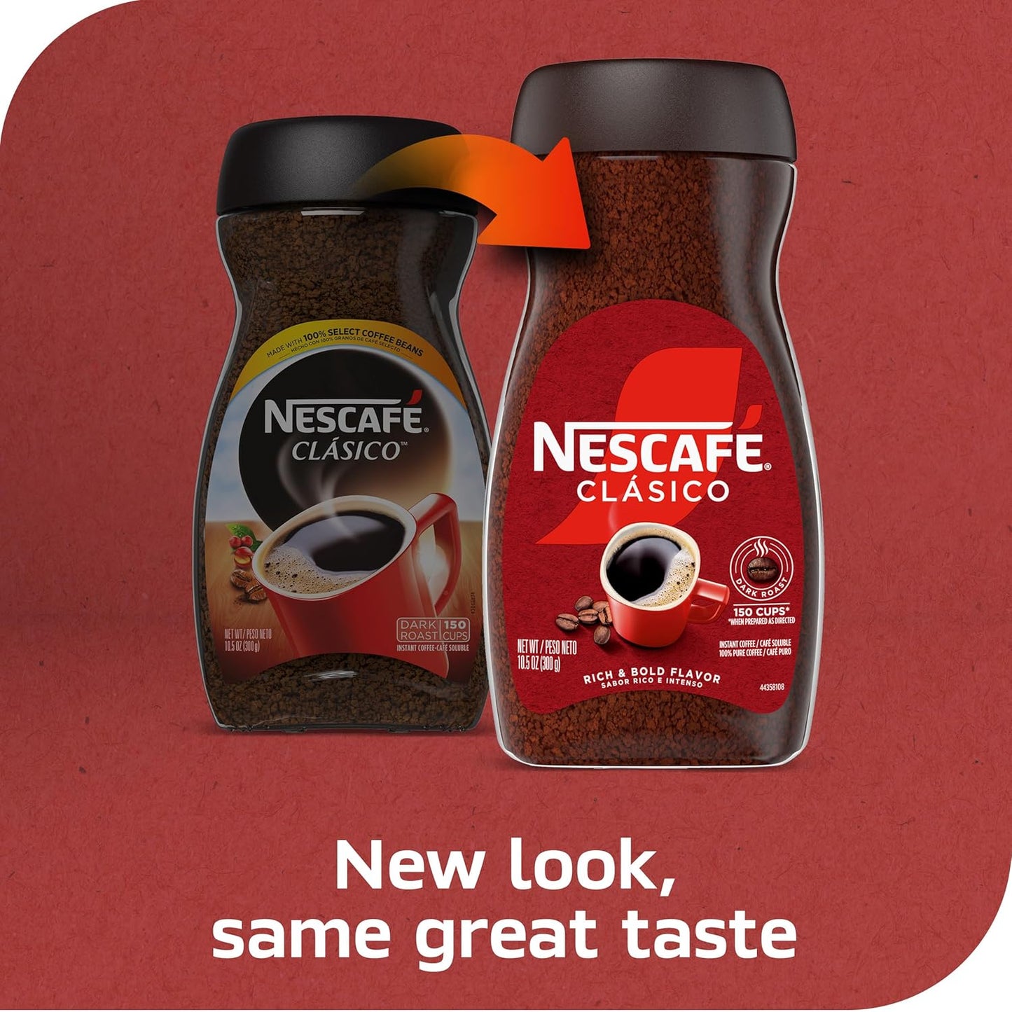 NESCAFÉ CLÁSICO Instant Coffee, Dark Roast Coffee, 1 Jar (10.5 Oz)