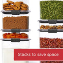 Rubbermaid Brilliance 16-Cup Airtight Food Storage Container with Lid Clear/Grey - optimal for pantry organization flour sugar and food storage