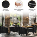 Yaheetech Barrel Chairs Set of 2, Faux Leather Club Armchairs, PU Leather Accent Chairs with Soft Padded Seat for Living Room Bedroom Waiting Reading Room, Black