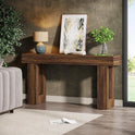 Tribesigns 63-Inch Long Console Table, Wooden Rectangular Sofa Table Behind The Couch, Farmhouse Entryway Table for Entrance, Hallway, Living Room (Rustic Brown)