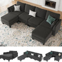 Modular Sectional Sofa, Convertible U Shaped Sofa Couch with High Density Memory Foam, 6 Seat Comfy Modular Sofa Couch for Living Room, Modern U Shaped Sectional Sofa, Dimgrey