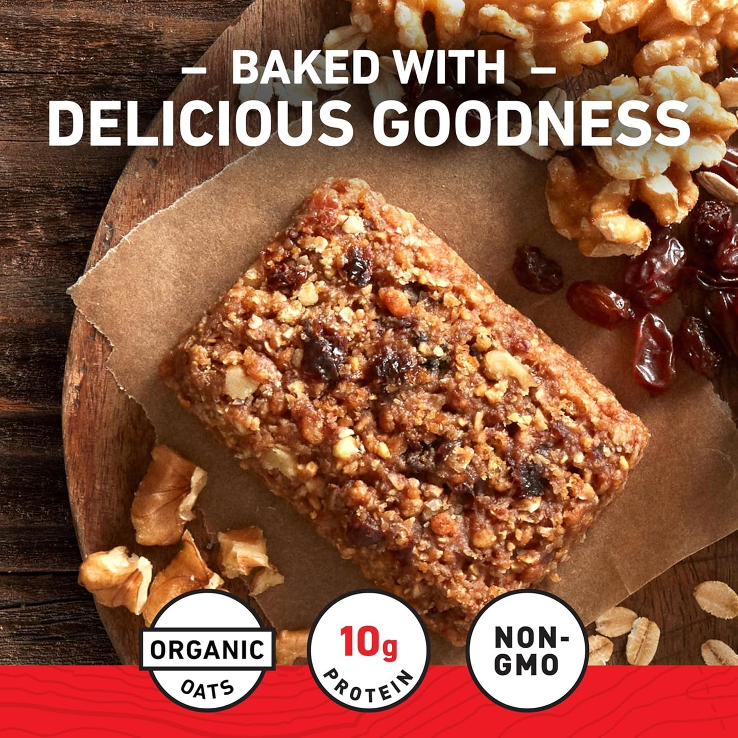 CLIF BAR - Energy Protein Bars - Oatmeal Raisin Walnut - Made with Organic Oats - Energy Bars - Non-GMO - (10 Pack)