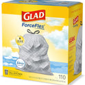 Glad Tall Kitchen Drawstring Trash Bags - Odorshield 13 Gallon White Trash Bag, Febreze Fresh Clean, 110 Count