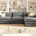 Homall 119" Modular Sectional Sofa, L Shaped Sofa Couch with Reversible Ottoman, DIY Combination Chenille Deep 3-Seat Cloud Couch for Living Room, Apartment (Light Grey, L Shaped Sofa)