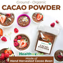 Healthworks Superfoods Organic Cacao Powder - 16 Oz / 1 Lb - Cocoa Chocolate Substitute - Rich Chocolate Flavour - Sugar-Free, Keto, Vegan & Non-GMO - Peruvian Bean/Nut Origin - Antioxidant Superfood