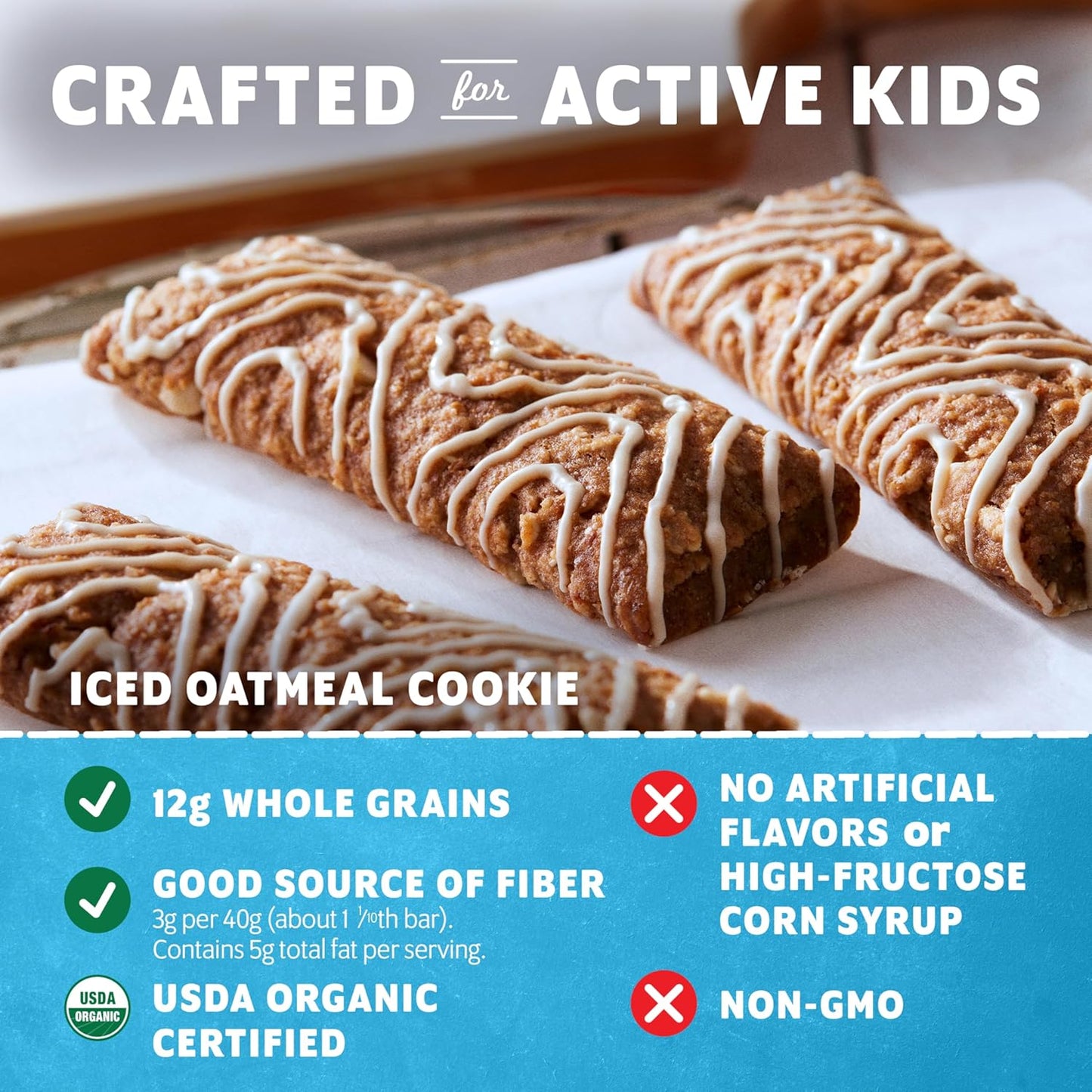 Zbar - Iced Oatmeal Cookie - Soft-Baked Energy Snack Bars - Non-GMO - 12g Whole Grains - USDA Organic Granola Bars (24 Pack)