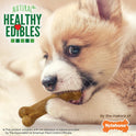 Nylabone Healthy Edibles Natural Puppy Chews Long Lasting Treats for Puppies, Roast Beef, Apple & Bacon Flavor, X-Small/Petite (3 Count)