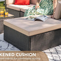 Devoko 5 Pieces Patio Furniture Sets All Weather Outdoor Sectional Patio Sofa Manual Weaving Wicker Rattan Patio Seating Sofas with Cushion and Glass Table(Beige)