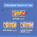 Purina Friskies Gravy Wet Cat Food Variety Pack, Shreds With Beef, With Chicken, and Turkey and Cheese Dinner - (Pack of 24) 5.5 oz. Cans