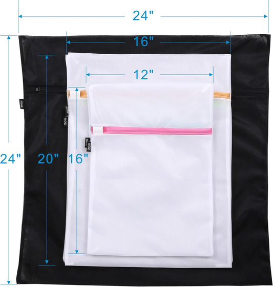 BAGAIL Laundry Bags Mesh Wash Bag for Intimates Lingerie and Delicates, 5Pcs (1XL,2L,2M)