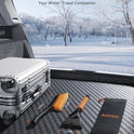 AstroAI 2 Pack 27" Snow Brush and Ice Scrapers for Car Windshield, Detachable Snow Scrapers with Ergonomic Foam Grip for Cars, Trucks, SUVs (Heavy Duty ABS, PVC Brush, Orange)