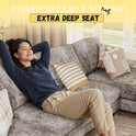 JUMMICO Sectional Couches for Living Room, U Shaped Couch with Chenille Fabric, 4 Seat Modern Sofa with Removable Pillows for Apartment and Small Space (Fabric, Grey)
