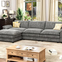 Homall 119" Modular Sectional Sofa, L Shaped Sofa Couch with Reversible Ottoman, DIY Combination Chenille Deep 3-Seat Cloud Couch for Living Room, Apartment (Light Grey, L Shaped Sofa)