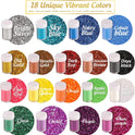 LEOBRO Glitter, 18 Pack Fine Glitter, Craft Glitter Powder Shake Jar, Multi Assorted Set Extra Fine Glitter for Resin Art Crafts Tumbler Scrapbook Jewelry Making, Body Face Hair Glitter, 15g/ Bottle,