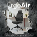 Oline ErgoAir Ergonomic Office Chair – Adjustable Lumbar Support, Flip-Up Armrests, Mesh Computer Desk Chair, Swivel Rolling Executive Gaming Chair for Home & Office (Black)