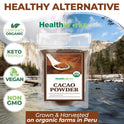 Healthworks Superfoods Organic Cacao Powder - 16 Oz / 1 Lb - Cocoa Chocolate Substitute - Rich Chocolate Flavour - Sugar-Free, Keto, Vegan & Non-GMO - Peruvian Bean/Nut Origin - Antioxidant Superfood