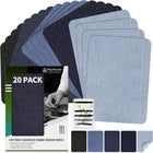 KING MOUNTAIN Iron-on Repair Patch 20 Pcs Pack,Denim Patches for Jeans Kit 3